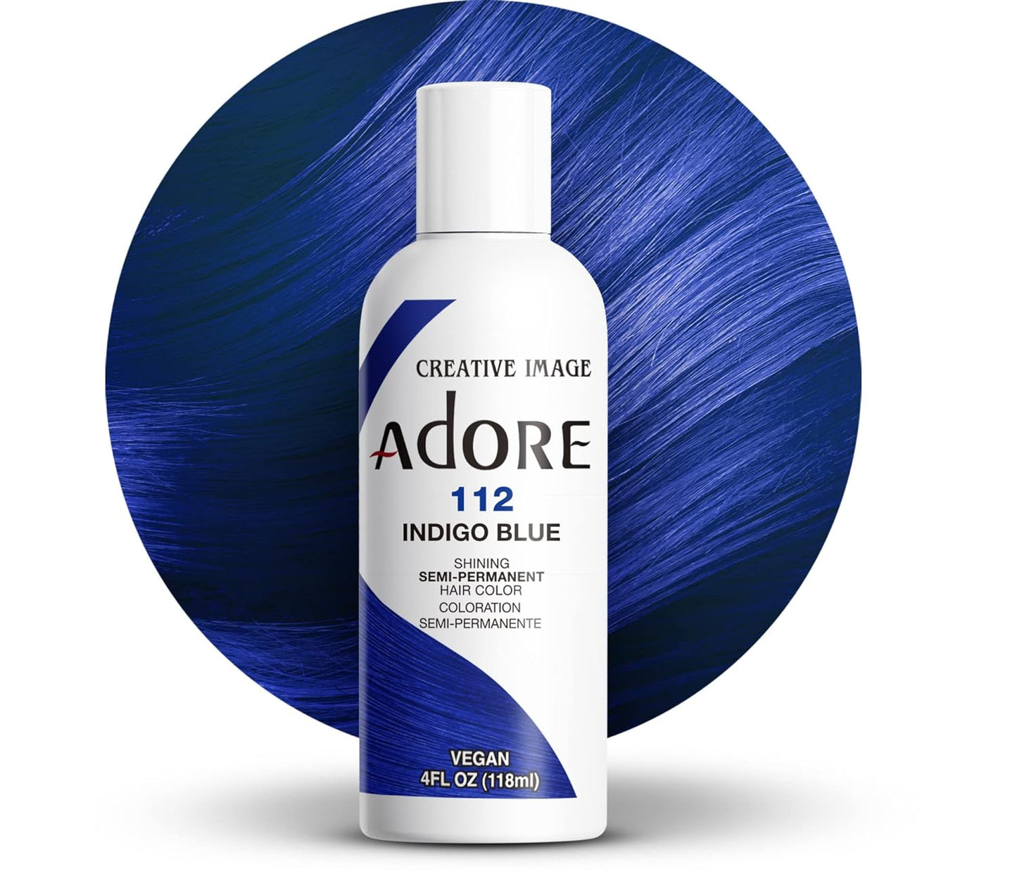 Adore Semi-Permanent Haircolor #112 Indigo Blue 4 Ounce (118ml)