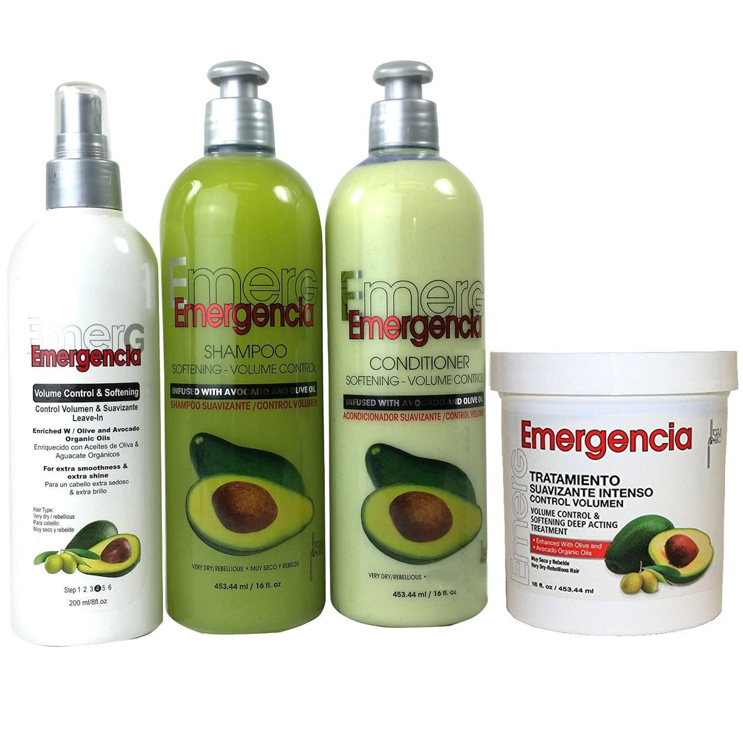 Toque Magico Emergencia Set 4-pack Avocado Shampoo, Rinse, Treatment, Leave-In