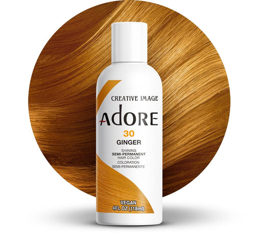 Adore Semi Permanent Hair Color - Vegan and Cruelty-Free Orange Hair Dye - 4 Fl Oz - 030 Ginger (Pack of 1)